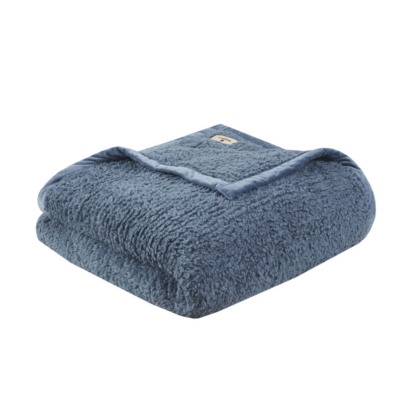 Woolrich Burlington Berber Blanket Full Queen Black